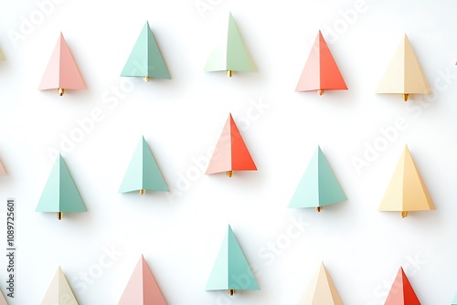 Free Download Abstract geometric Christmas trees in pastel colors on a white background - GFXLoad