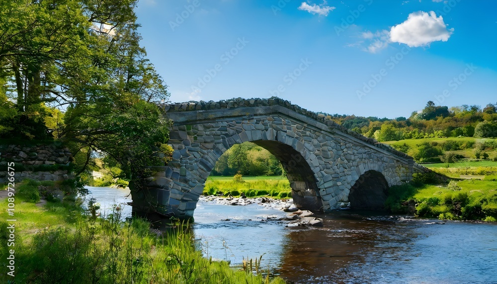 Fototapeta premium bridge over the river in summer