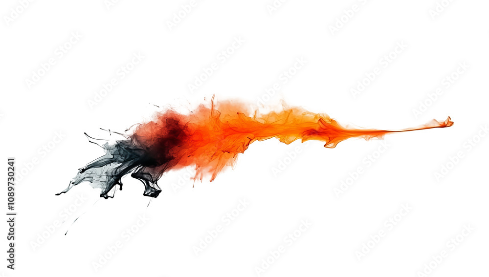 Obraz premium Dynamic Orange and Black Ink Splash