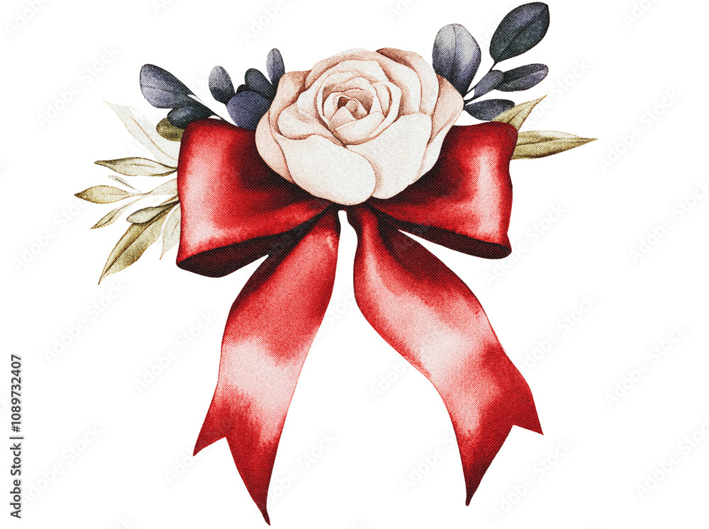 Fototapeta premium Retro Vintage Victorian Christmas – A festive scene capturing the charm of the Victorian era with beautifully decorated Christmas trees, children joyfully playing around, and lush holiday bouquets. Th