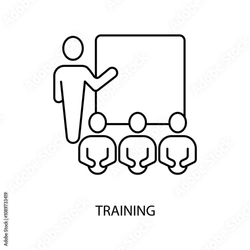 training concept line icon. Simple element illustration. training concept outline symbol design.