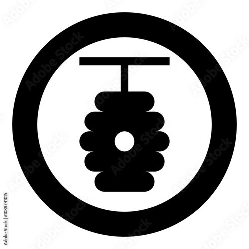 Beehive bee hive apiculture concept icon in circle round black color vector illustration image solid outline style