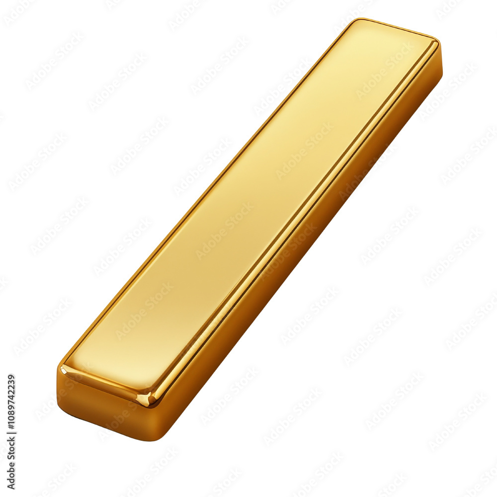 Shiny Gold Bar on Transparent Background Shiny Gold Bar on Transparent Background