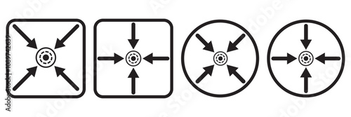 Emergency evacuation assembly point sign. Assembly point icon. Safety Signs. Evacuation Plan. Vector illustration