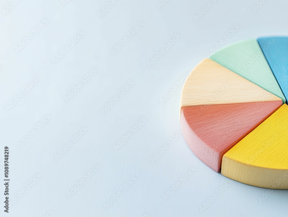 Fototapeta premium Colorful pie chart representing break-even points in startup financial planning