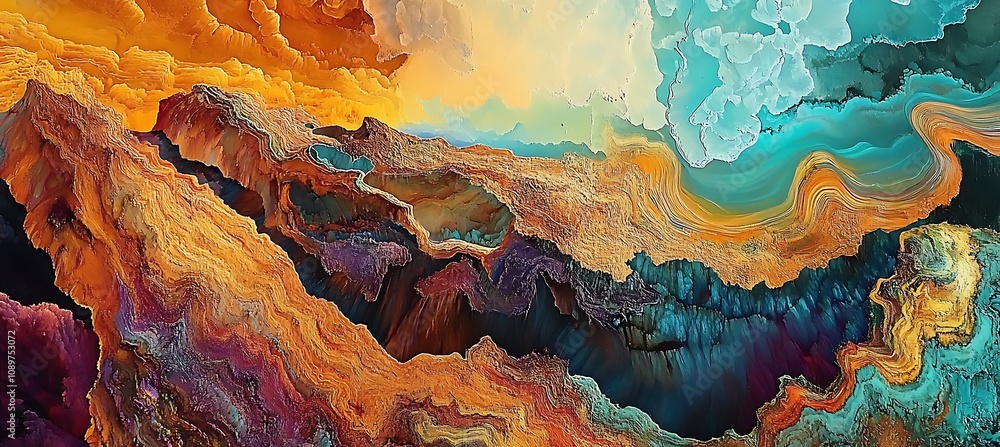 Bright liquid acrylic of various shades mixing and shimmering with beautiful streaks Bright liquid acrylic of various shades mixing and shimmering with beautiful streaks