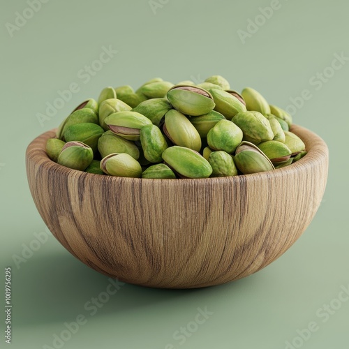 Wallpaper Mural Appetizing Pistachio Nuts in Wooden Bowl Torontodigital.ca