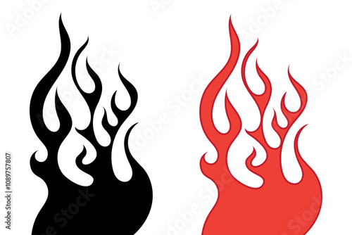 tribal fire flame sticker, decal. vector fire vinyl sticker