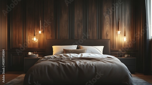 Beautiful Colored Mockup Bedroom Interior Blank Poster Decoration Art Background Image, generative AI