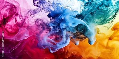 Wallpaper Mural Abstract colorful smoke swirls on a black background.
 Torontodigital.ca
