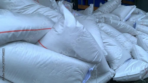 Bags of drugs in a truck. Fentanyl powder drug.