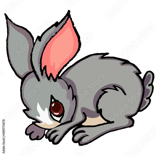 rabbit pet cartoon cute vector funny and lovely hid face.