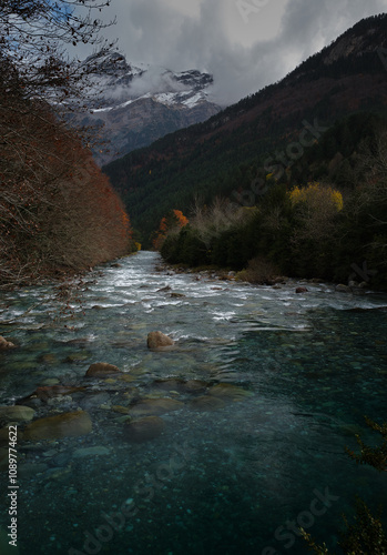 mountain river in winter