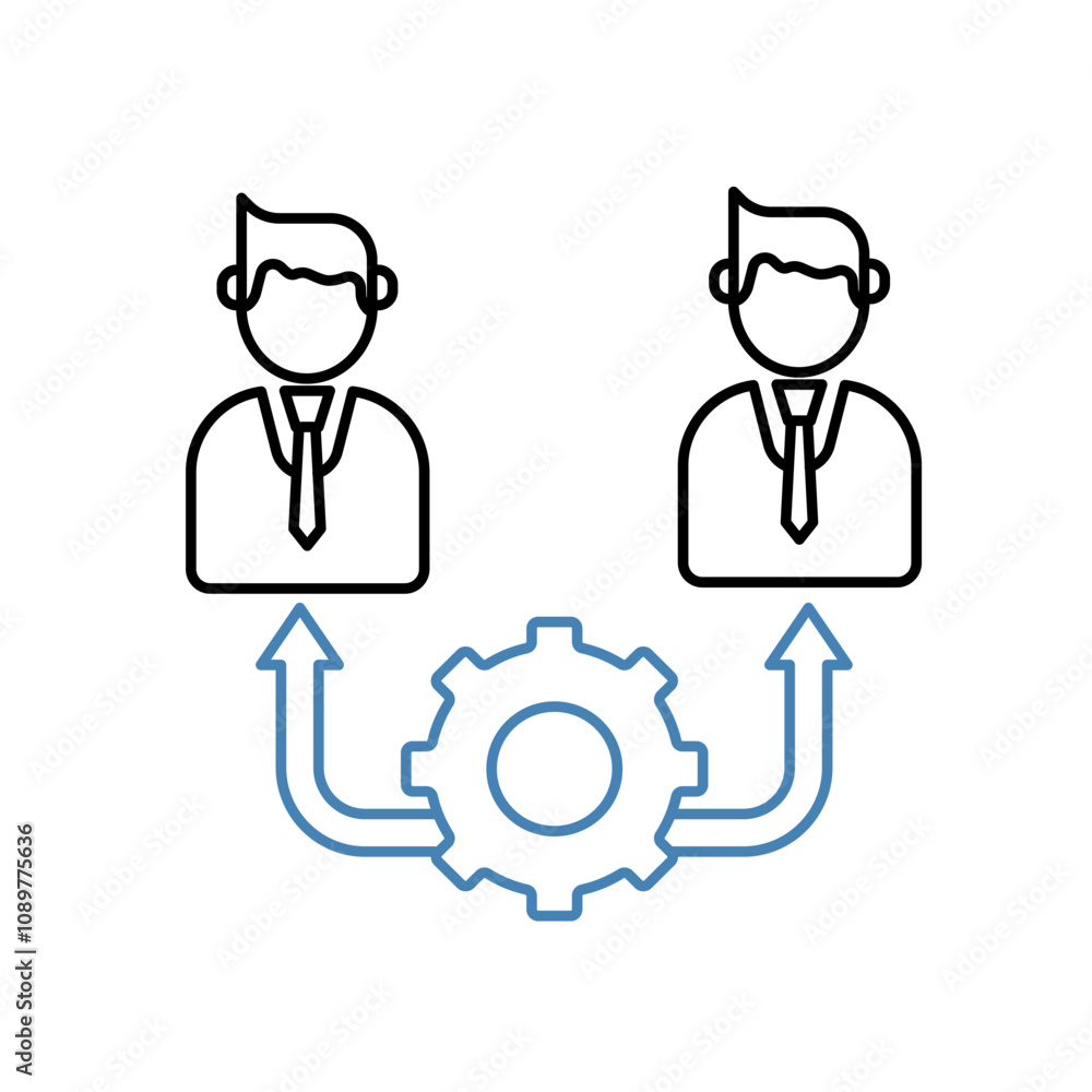 Fototapeta premium management concept line icon. Simple element illustration. management concept outline symbol design.