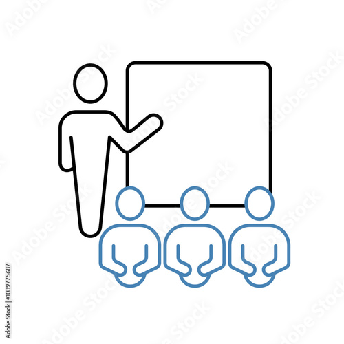 training concept line icon. Simple element illustration. training concept outline symbol design.