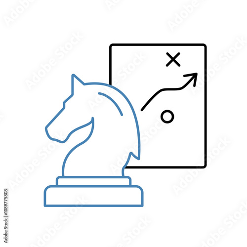 strategy concept line icon. Simple element illustration. strategy concept outline symbol design.