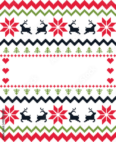 Ugly Christmas Sweater T-shirt Design, Cutting Machine file, Souvenir products Xmas design with copy space for text.