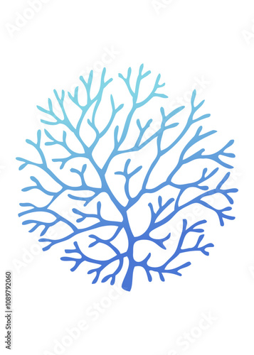 Ilustración de vida marina. Silueta aislada de coral 