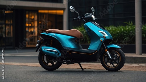 Experience the thrill of fast, green travel with electric scooters, ideal for urban commutes and short trips photo