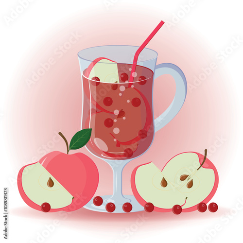 Red apple and cranberry compote
