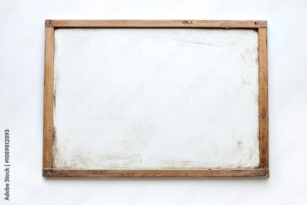 Fototapeta premium Aged Whiteboard with Smudged Surface Isolated on Pure White Background
