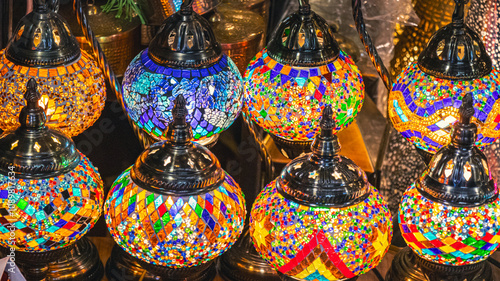Fotografie Lanterne du souk de la medina de Marrakech