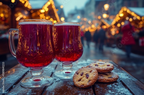 Festive Wine and Cookies