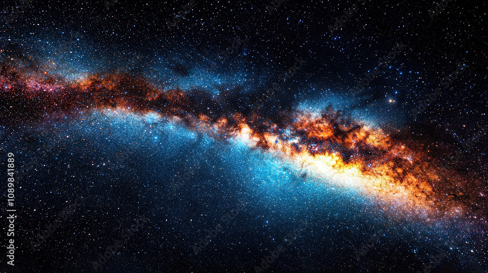 Fototapeta premium A close-up of a massive star in the sky with numerous stars surrounding it