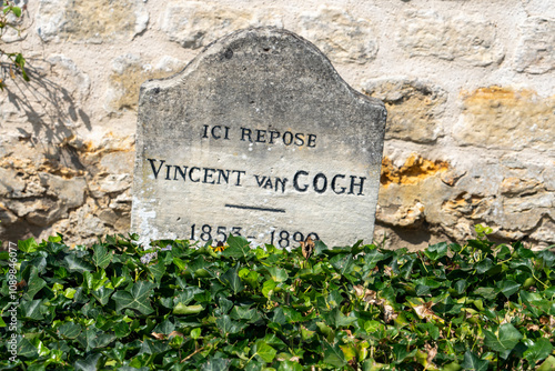 Canvastavla France, grave of Vincent van Gogh in the cemetary of Auvers-sur-Oise
