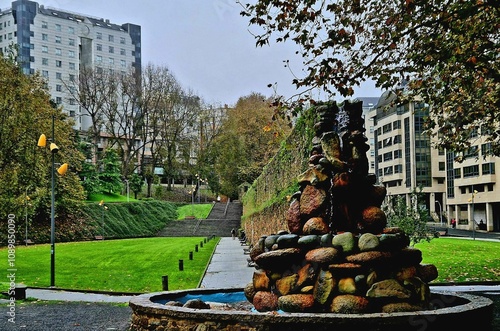 Acueducto del paseo de los Puentes en A Coruña, Galicia photo