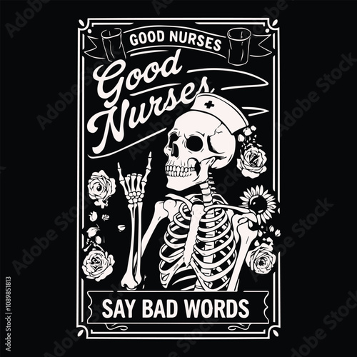 Good nurses say bad words eps, Nurse tarot card, Nurse life, Nurse life mode vector