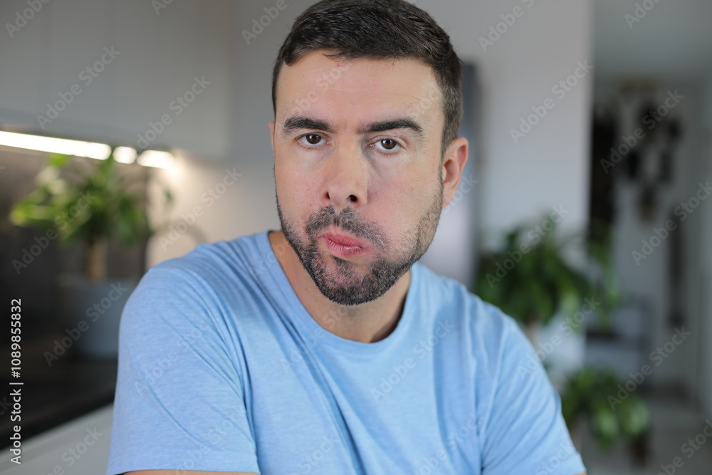 Fototapeta premium Frustrated looking man about to have a tantrum 