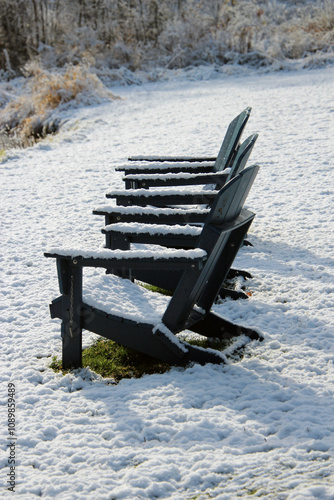 bench in the snow