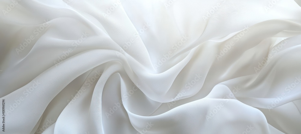 Obraz premium Soft Gray Waves on Minimalist White Background