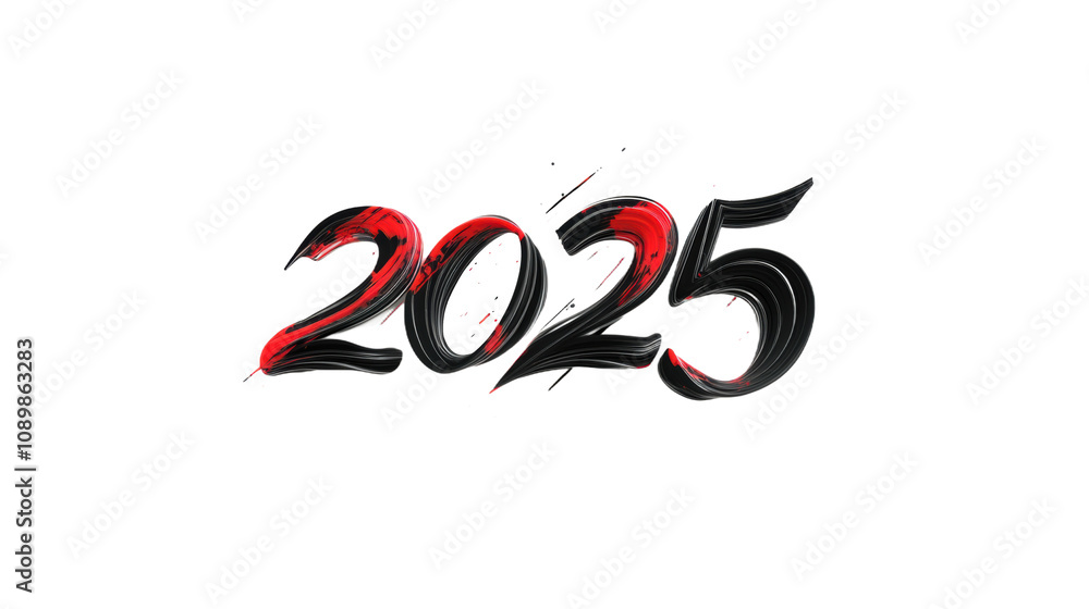 Obraz premium Modern Dynamic 2025 Design with Bold Red and Black Gradients 