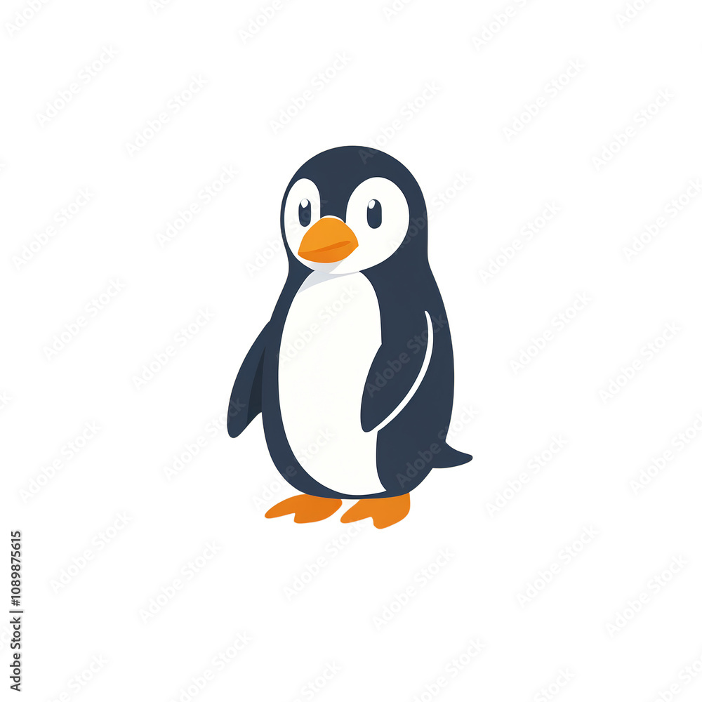 Fototapeta premium simple minimalist penguin vector illustration isolated