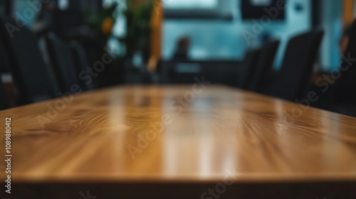 Wallpaper Mural Soft focus on a conference table with blurred figures in the background Torontodigital.ca