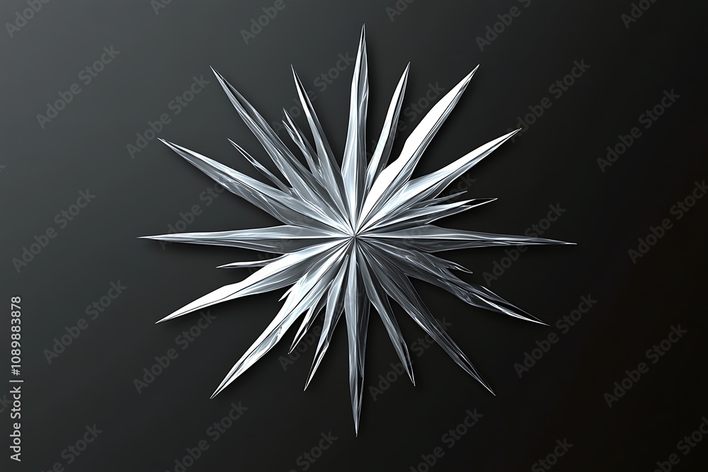 Fototapeta premium Silver starburst on a plain black gradient