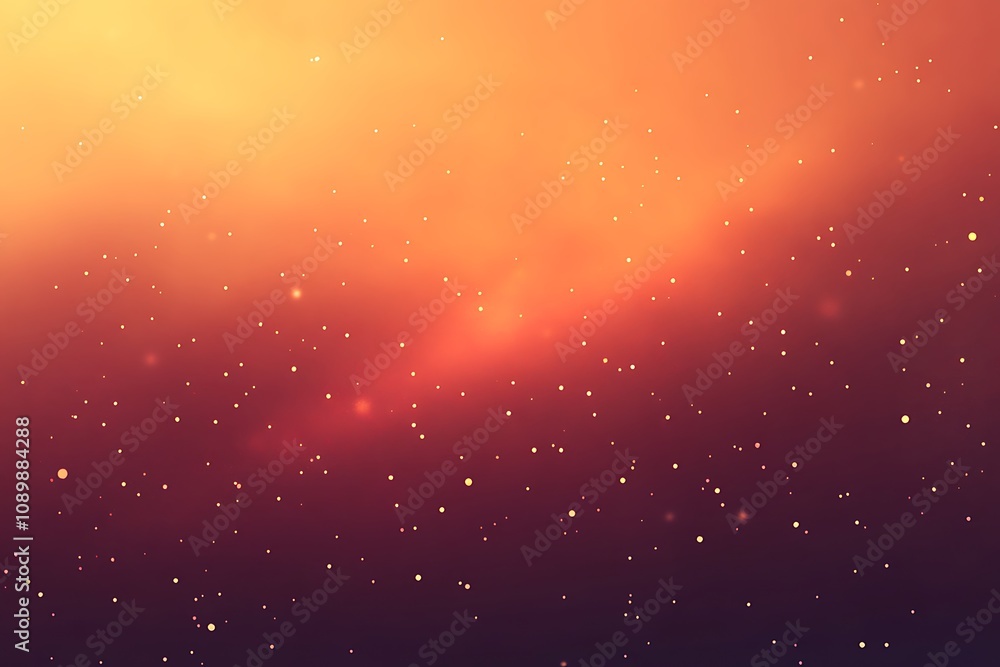 Obraz premium Gradient red and orange background with soft glowing sparkles