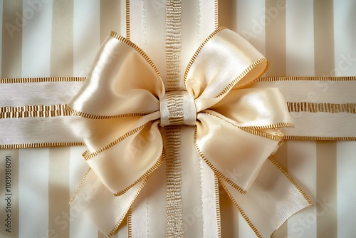 Elegant Satin Bows on Luxurious Gift Wrapping with Golden Accents - Set of 10 Unique Styles