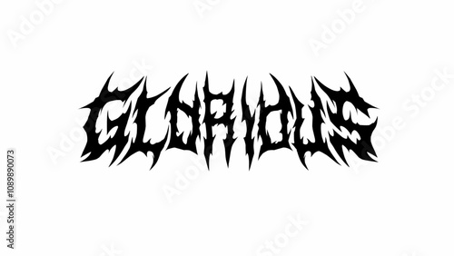 Glorious typography vector in a striking and intense dark metal font style for t-shirt print apparel, sticker, poster, logo and more
