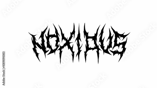 Noxious typography vector in a striking and intense dark metal font style for t-shirt print apparel, sticker, poster, logo and more