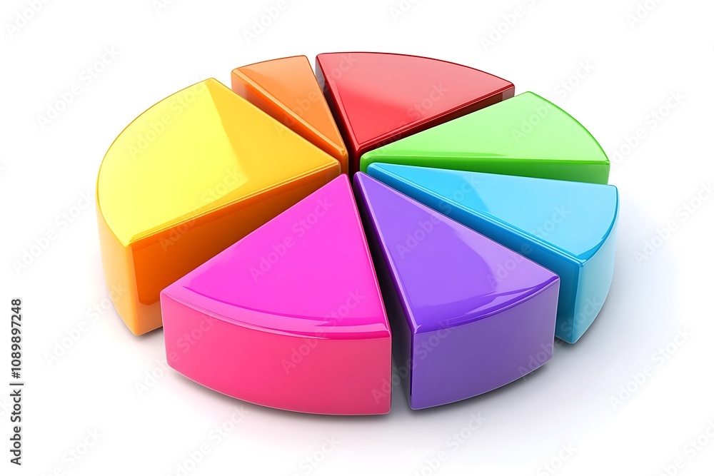 Obraz premium Financial overview report with pie chart