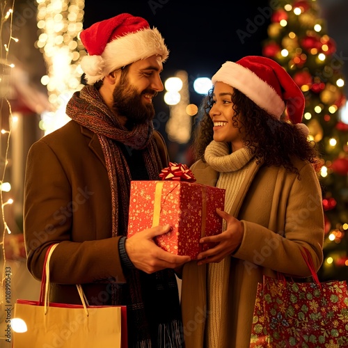 couple with christmas presents