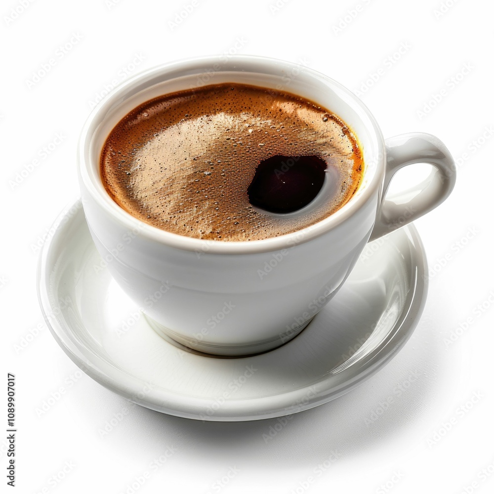 Fototapeta premium White isolated cup of coffee.