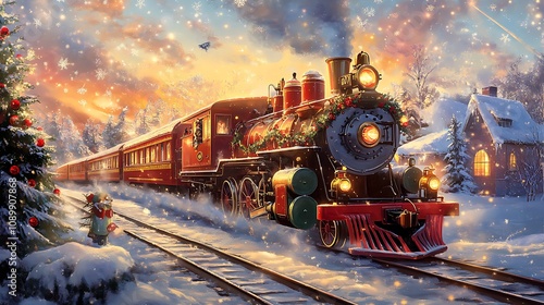 Magical Train Express during christmas time photo