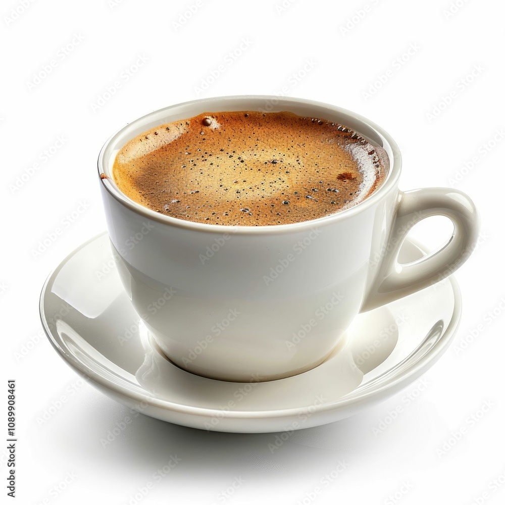 Fototapeta premium Repeated image of coffee cup on white background.