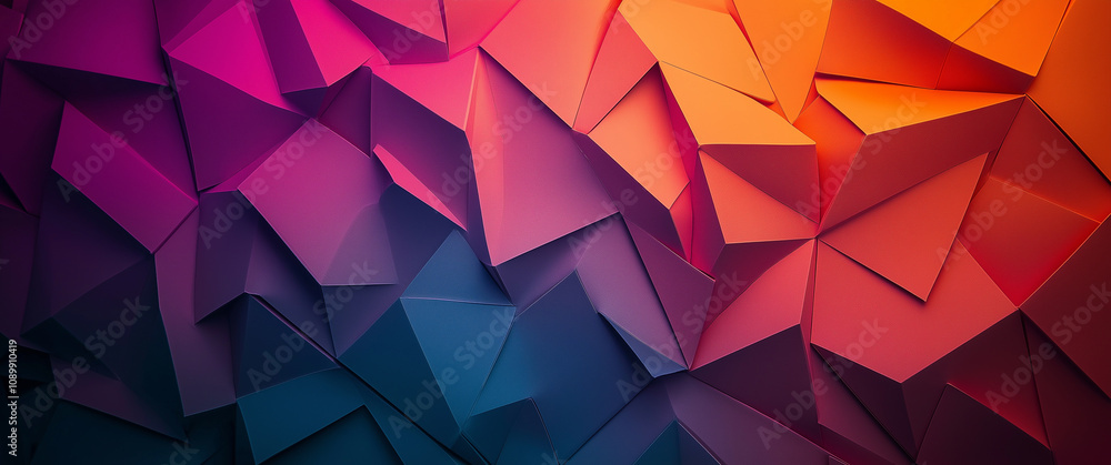 Fototapeta premium Abstract geometric 3D background. Folded paper digital wallpaper.