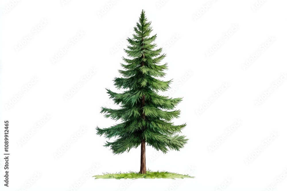 Fototapeta premium Tall Pine Tree with Layered Needle Leaves