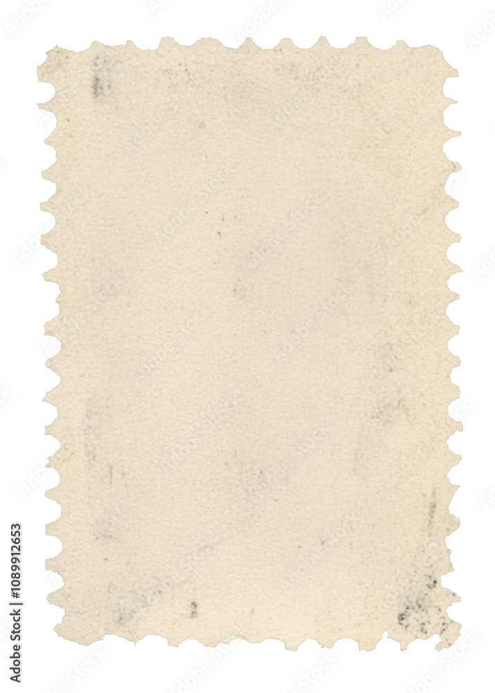 Fototapeta premium Vintage beige vertical blank postage stamp 